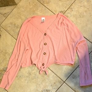 Pink Button-Up Girl's Top